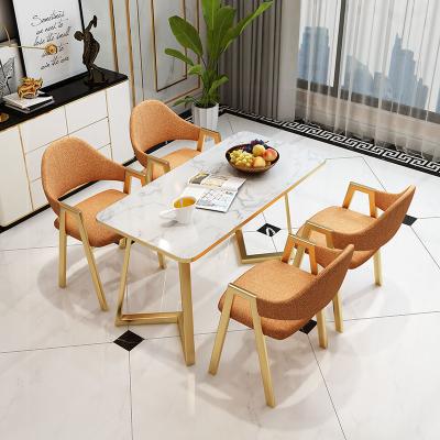 China Color Can Be Chosen Dining Table Dining Table Glass Marble Dining Table Set Nordic Luxury Modern Home Rock Plate Combination Factory Wholesale for sale