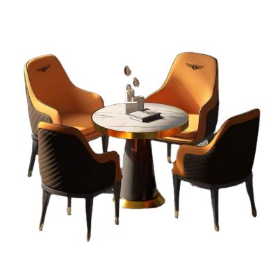 China Adjustable (height) dining chairs are luxurious and postmodern Nordic solid wood chairs, American family dining tables, stools and soft leather bags for sale