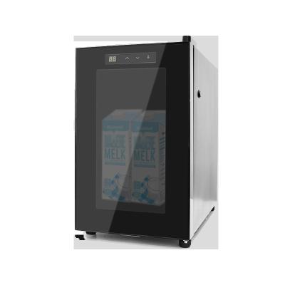 China Portable 20L Mini Single-temperature Glass Door and Touch LED Control Milk Cooler Refrigerator for Coffee Machine Keep Milk Fresh for sale