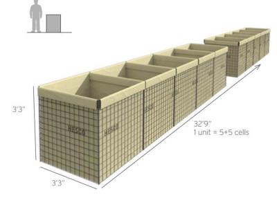 China Rápidos desplegados soldado con autógena enredan los envases de 3m m Hesco en venta