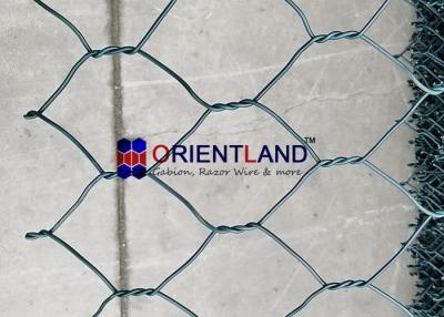 China Donkergroen Pvc bedekte Hexagonale 2.7mm Mesh Gabion Baskets met een laag Te koop