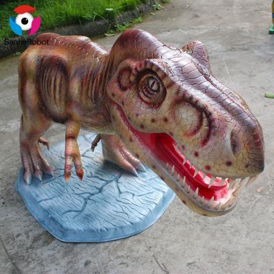 China Realistic Motion Fiberglass Playground Equipment Life Size Dinosaur Statue On Sale Christmas Yard Decorations for sale