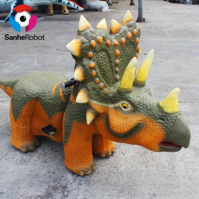 China High Grade Theme Park 12v Steel Electric Dinosaur Ride Machines Ride On Car For Kids In India for sale