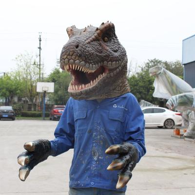 China Adult Realistic Motion Dinosaur Costume Halloween Dinosaur Costume Dinosaur Mask For Party for sale