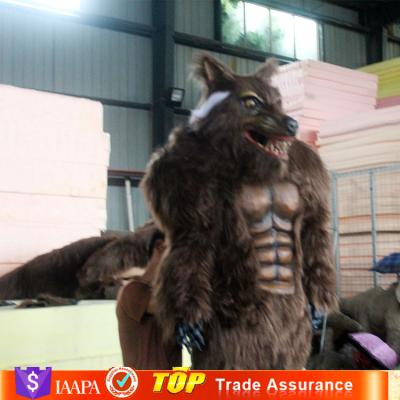 China Adult 2.2M Realistic Motion Funny Flexible Lightweight Large Realistic Wolf Costume for sale