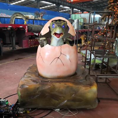 China Realistic Animatronic Realistic Egg Rolling Dinosaur Motion Dinosaur Newborn Baby Dinosaur with Glowing Eyes for sale