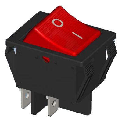 China power 4 pin / terminals dpdt red rocker switch on/off with lightT85 16A 250V cUL kc VDE certificate HS9-A3-04Q2B1-BR03 for sale