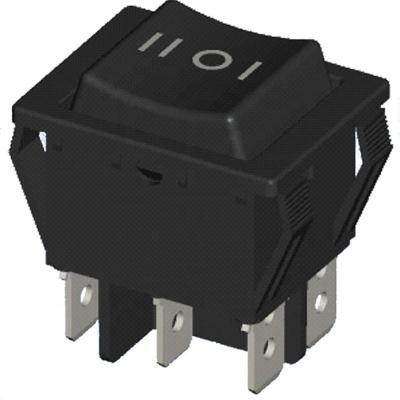 China 16A 3 6 250V pin dpdt rocker switch momentary break (on top) in HS9-A3-05Q200-BB07 for sale