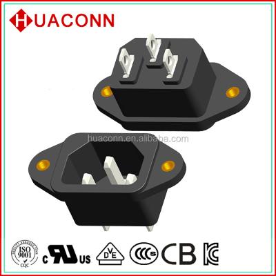 China Industrial 3 Pin AC Inlet Screw Socket (IEC 60320-1, C14) for sale