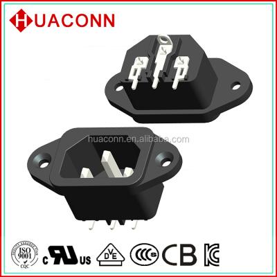 China Industrial IEC c14 kitchen power socket outlet with right angle pin for PCB mounting for sale