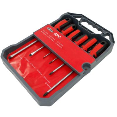 China High Quality Multifuction 6PC CRV Screwdriver Set with Black and Red Handle Magnetic UNIVERSAL Screwdriver for sale