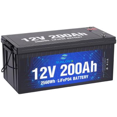 China Solar Deep Cycle Battery Total Capacity 12V 24V 100Ah 200Ah Lithium Iron Phosphate Ion Battery With BMS for sale