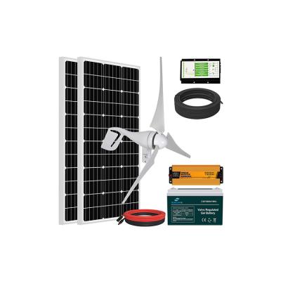 China 2022 Complete Home Set Small Size Household 600W 800W 1000W Off Grid Hybrid Wind Power Solar System for sale