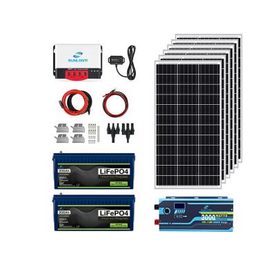 China Home 5KWH 12V Monocrystalline Silicon 50/60HZ Rechargeable Battery Off Grid Solar Panel System For Home for sale