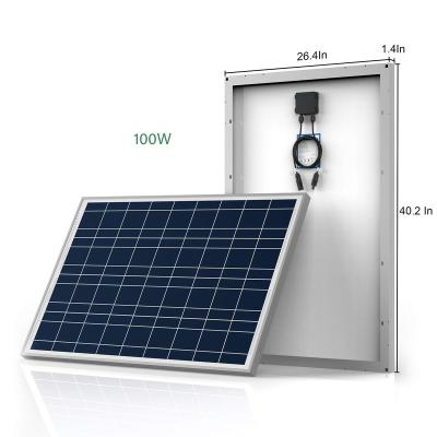 China High Efficiency Solar Energy Sustainable Power Projects 100 Watt 20A System Solar Panel With Solar Panel Kit for sale