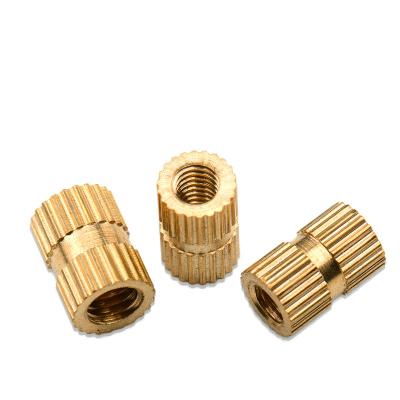 China Heavy Industry Customized Embedded M4 M5 M8 Threaded Insert Injection Thumb Brass Knurled Nut for sale