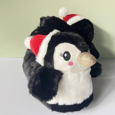 China Promotion Christmas Animal Penguin Customized Slippers Fashion Fur Slippers Christmas Slippers for sale