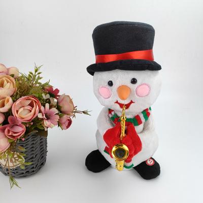 China New Arrival Christmas Toys Funny Snowman Electric Christmas Plush Toy Christmas Gifts for sale