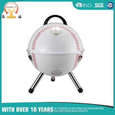 China Easily Assembled Easily Assembled Porcelain Glazed Charcoal Outdoor Rotating Basket Baseball BBQ Grill As Seen On TV Smoker for sale