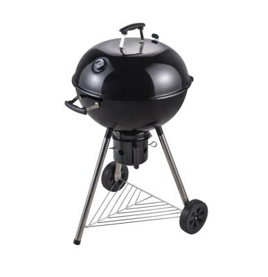 China Easily Assembled Luxury Black Steel BBQ Trolley Kettle Charcoal BBQ Grill for sale