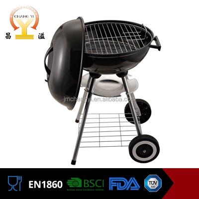 China Easily Assembled 17 Inch Porcelain Enameled Outdoor Portable Kettle Charcoal BBQ Grill Cart for sale