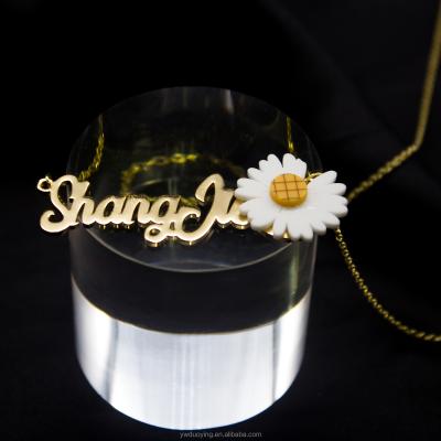 China Custom Customized Daisy Necklace Custom Name Necklace Jewelry New Arrival Necklace Gifts Gold Plated Stainless Steel Necklace for sale