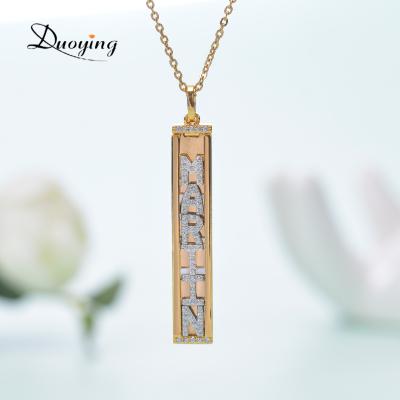 China Customized Letter Necklace Gifts 2020 New Design Gold Plated Necklace Charms Custom Name Necklace Gold Plated Slide Letter Necklace for sale