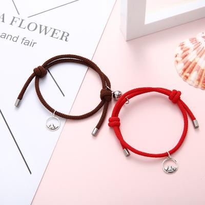 China FASHIONABLE Jewelry Set Couple Rope Bracelet 925 Magnetic Couple Bracelet Sterling Silver Bracelet Romantic Couple for sale