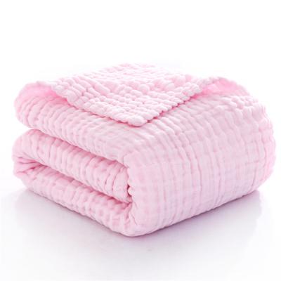 China Disposable High Quality 100% Organic Cotton 6 Layer Muslin Gauze Baby Blanket for sale