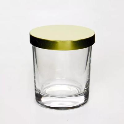 China Gift & Empty Glass Craft Candle Jars With Lids 8oz 10oz Metal Tins Holders Glass Containers Ships For Candles for sale