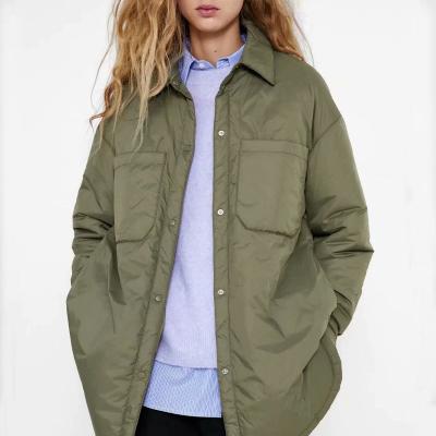 China Anti-wrinkle winter women jackets thin parkas coat female Armygreen outerwear coats khaki coat 2021 long sleeve for sale