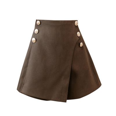 China 2022 Winter Autumn Breathable Irregular Wool Mini High Waist A-Line Skirt For Women Girls for sale