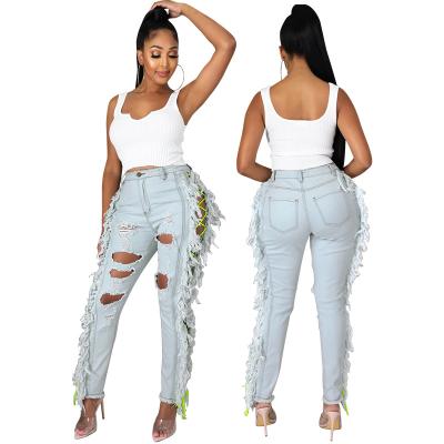 China Wholesale Fashion Ripped Women Breathable Lace Up Denim Pants Jeans Pour Femme For Women Jeans 2021 for sale