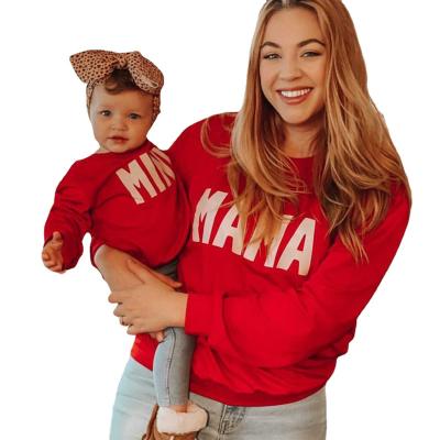 China Anti-pilling 2021 New Matching Hoodies Fashion Mother Daughter Clothes And Family Outfits For Autumn And Winter for sale