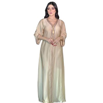 China Fashion Feel Diamond Dress Large Size Abaya Women's Muslim Abaya Prom Dresses Middle East Comfortable Hot Muslim Long Dress Muslim Prom Dresses for sale