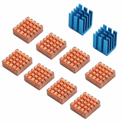 China 10pcs/set Copper CPU Heatsink Cooling Set With 2pcs Aluminum Heatsinks Kit For Raspberry Pi 3 B Model Heatsink Kit for sale