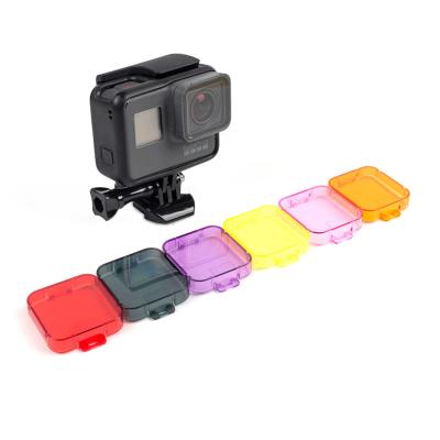 China Red Gray Yellow Purple Orange Pink Waterproof Cover Diving Filter Lens Cap For  Hero 5 Black Camera Accessories for sale