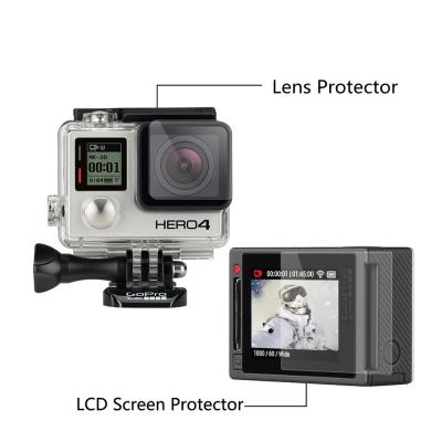 China High Transparency LCD Screen Protector + Waterproof Housing Case Lens Protective Film For  Hero 4 3+ 3 for sale