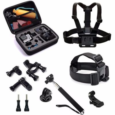 China 9 In 1 Go Pro Storage Bag Chest Strap Bicycle Bracket Kit Monopod For  SJCAM SJ4000 SJ5000 Xiaomi Yi 4K for sale