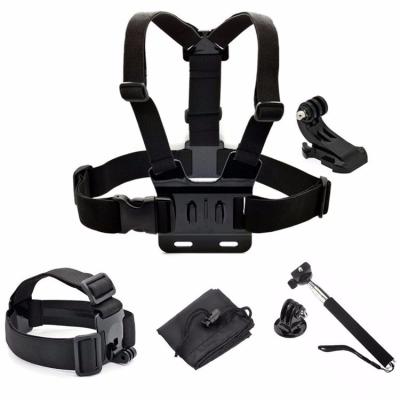 China  Accessories Set Head Chest Strap Mount With Monopod For Go Pro 3 3+ 4 4 Session Xiaomi Yi 4K SJCAM SJ4000 SJ5000 for sale