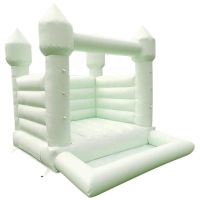 China Wedding Party Inflatable Bouncer All White Jumping Castle Bounce House Bouncy Slide With Ball Pit for sale