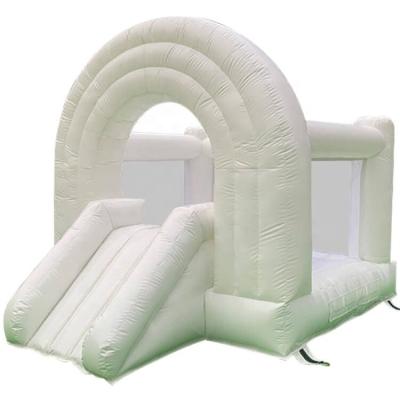 China Wedding Party Toddler Inflatable White Jumper Mini Bounce House Castle Commercial Water Slide For Wedding for sale