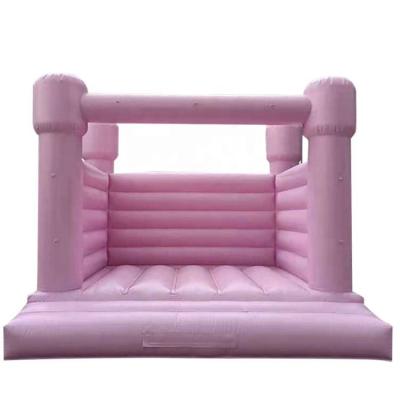 China Commercial PVC Small Mini White Moon Jumping Bounce House Bouncy Castle Wedding With Slide for sale