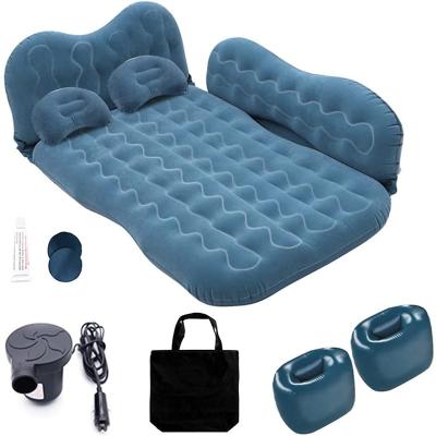 China Car Air Mattress SUV Folding Inflatable Backseat Air Bed With Two Pillows PVC Joining Thickened Car Mattress For Camping Travel for sale