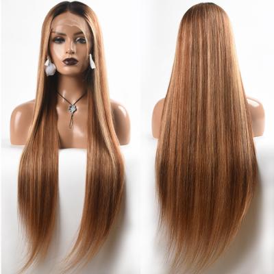 China Swiss Hair Cuticle Natural Color China Long Straight Human Hair Lace Wig For Indian Raw Colored Women's Lace Front Human Hair Wig 100% for sale