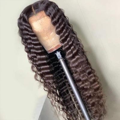 China Deep Wave 4x4 Hd Deep Wave Lace Frontal Wig Closure 30 Inch Loose Deep Wave 13x4 13x6 Lace Front Wig 180% Density Hair for sale