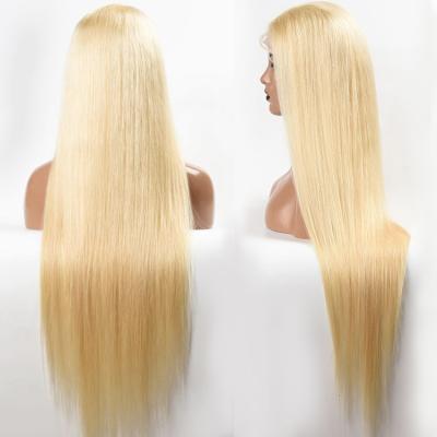 China Wholesale Silky Straight 613 360 Full Body Wave 613 360 Full Lace Wigs Hd Transparent Brazilian Hair Glueless Lace Front Wigs Honey Blonde for sale