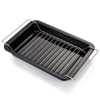 China Dustproof OEM Supply Kitchen BBQ Grill Pan Multi-Function Camping Grill Tray Dustproof Wholesale Grill Pan For Oven for sale