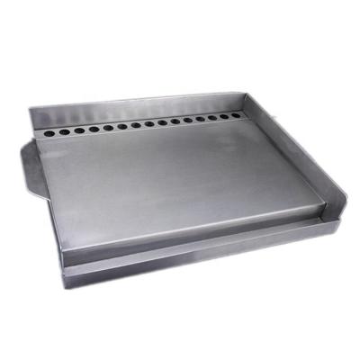 China Outdoor kitchen restaurant bakery BBQ grill pan worktop stainless steel griddle camping grill pan for sale