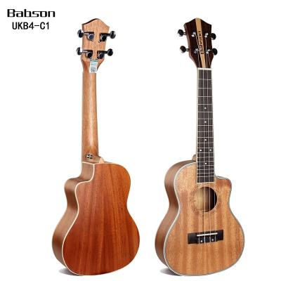 China Guangzhou Guitar Musical Instrument Cutaway Mahogany Beston Mahogany Wood Electric Ukulele for sale